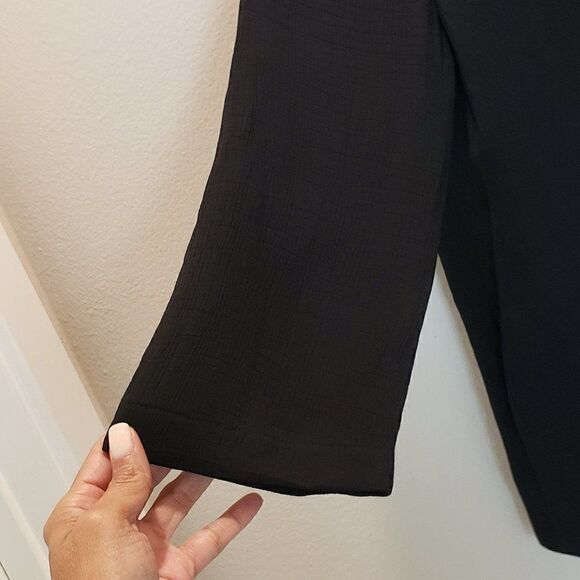 Eileen Fisher Silk Blend V-Neck Black Wrap Top Size PP/PTP - Picture 5 of 11